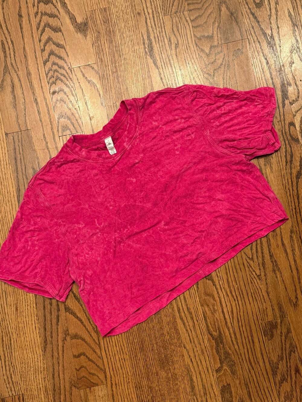 Lululemon Pink Tie Dye Acid Wash Short Sleeve T-Shirt Tee Size 2